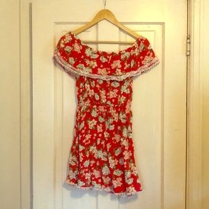 Flowered off-the-shoulder sundress
